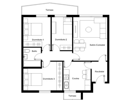 Planos en 2D blanco y negro